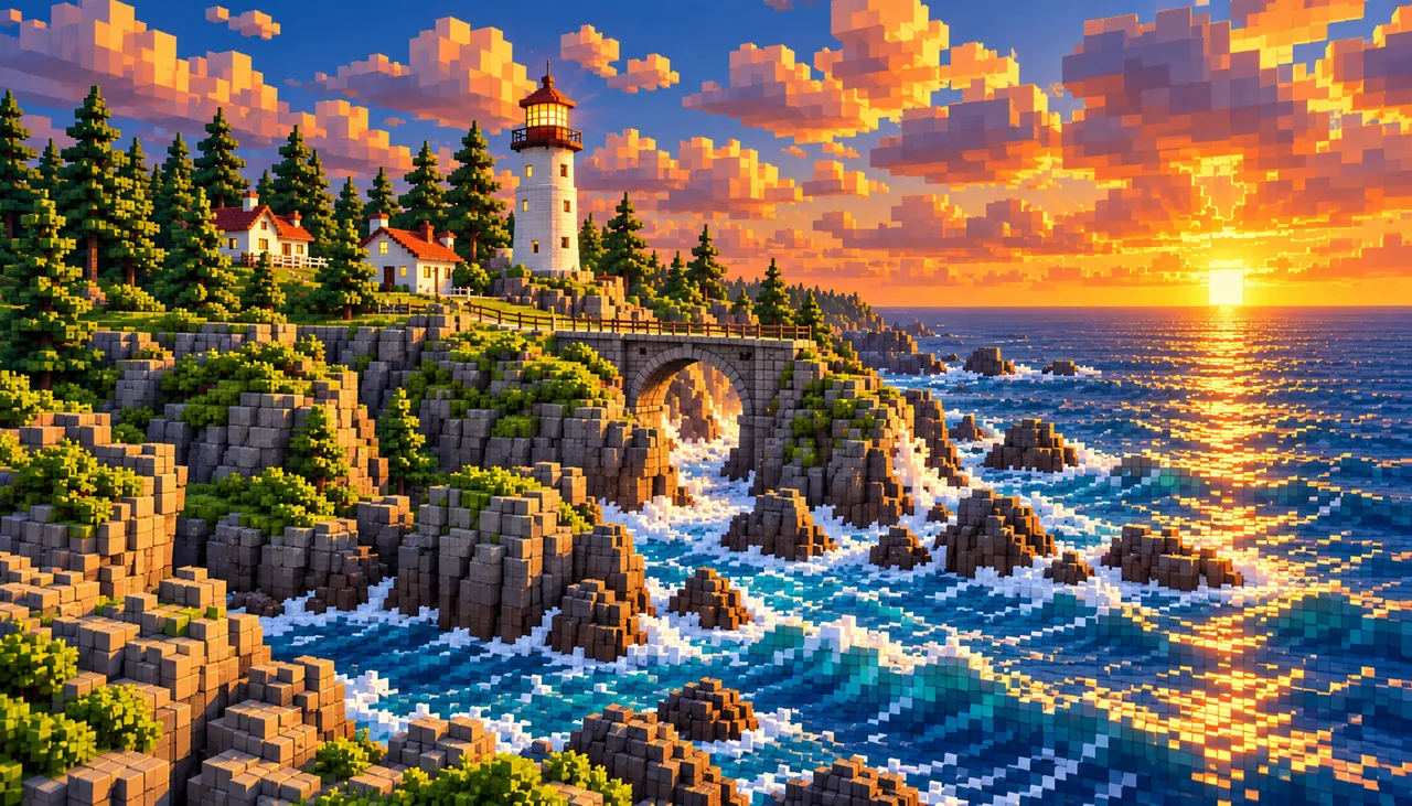 The same coast as block-built concept artwork